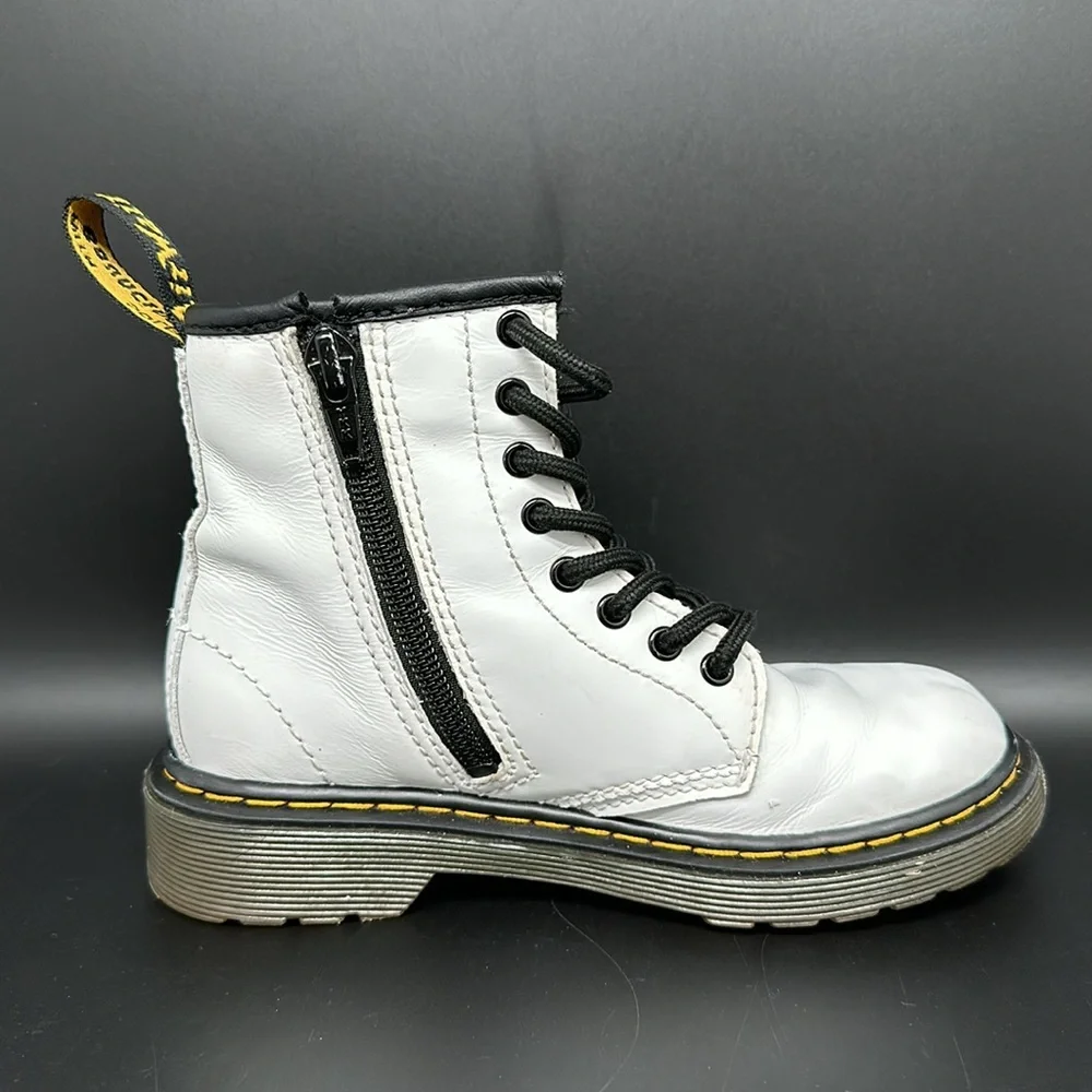 Dr Martens 1460 White Boots Youth‎ Sz 12